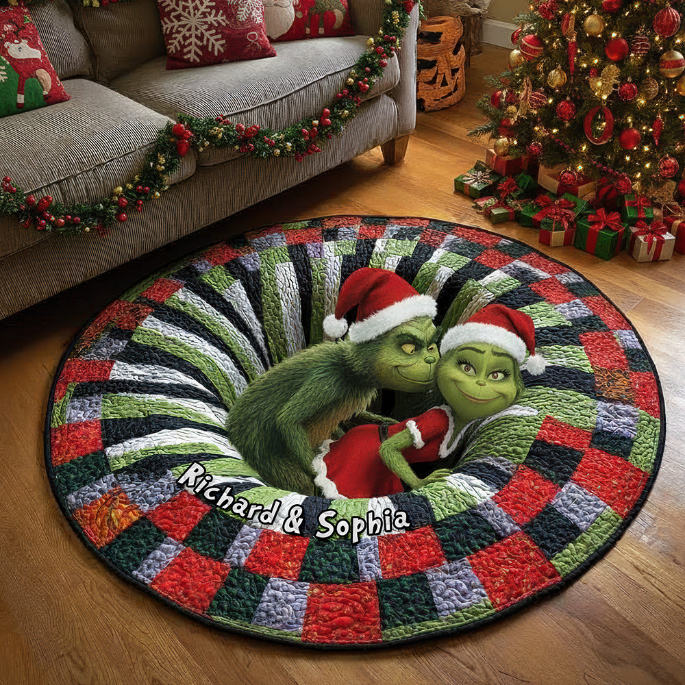 Funny Couple Quilted Round Mat - Personalized Gifts For Couple 02naqn250925-Homacus