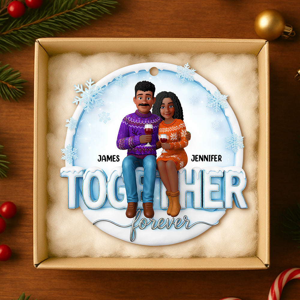 Couple Forever Christmas Ornament Personalized Gifts For Couple 01HUDT271025-Homacus