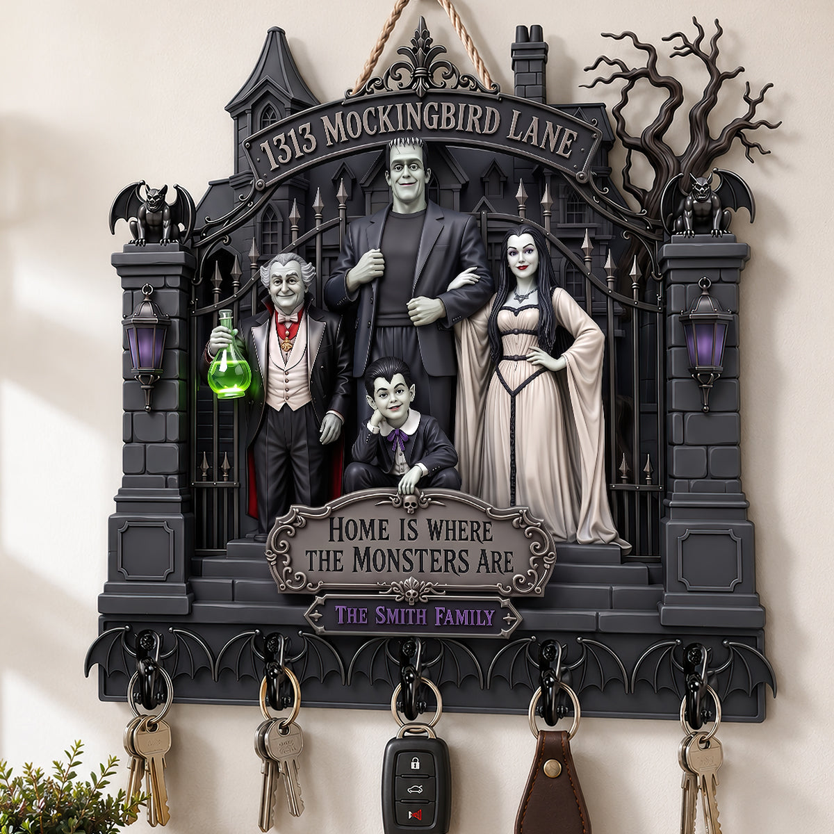 Gothic Family Acrylic Key Hanger - Personalized Gifts For Family 02hadt250726