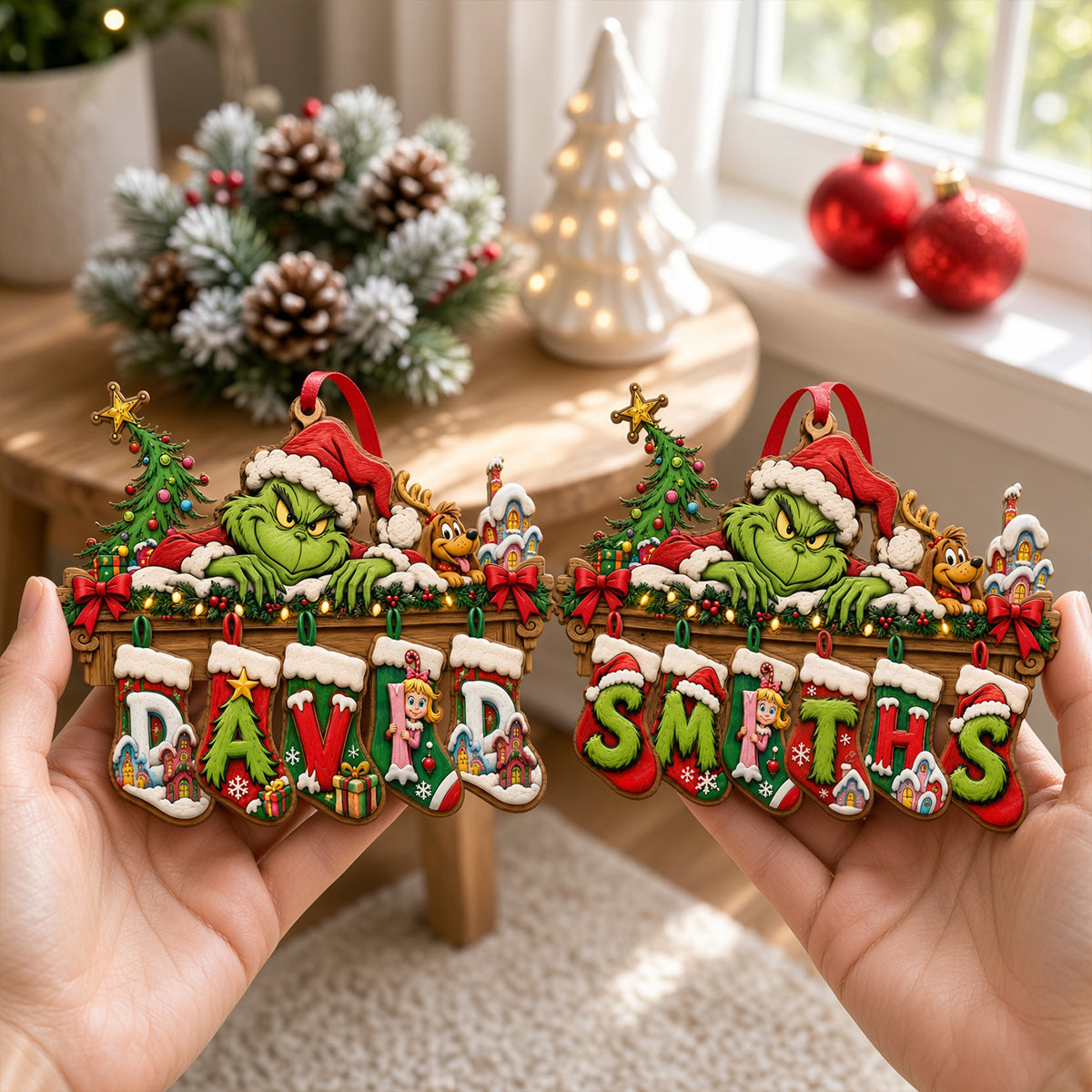 Name Art Alphabet Stocking Ornament, Personalized Gifts 01QHTN011026
