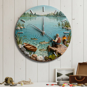 Personalized Gifts For Fishing Lovers Acrylic Hanging Wall Clock 06totn261225-Homacus