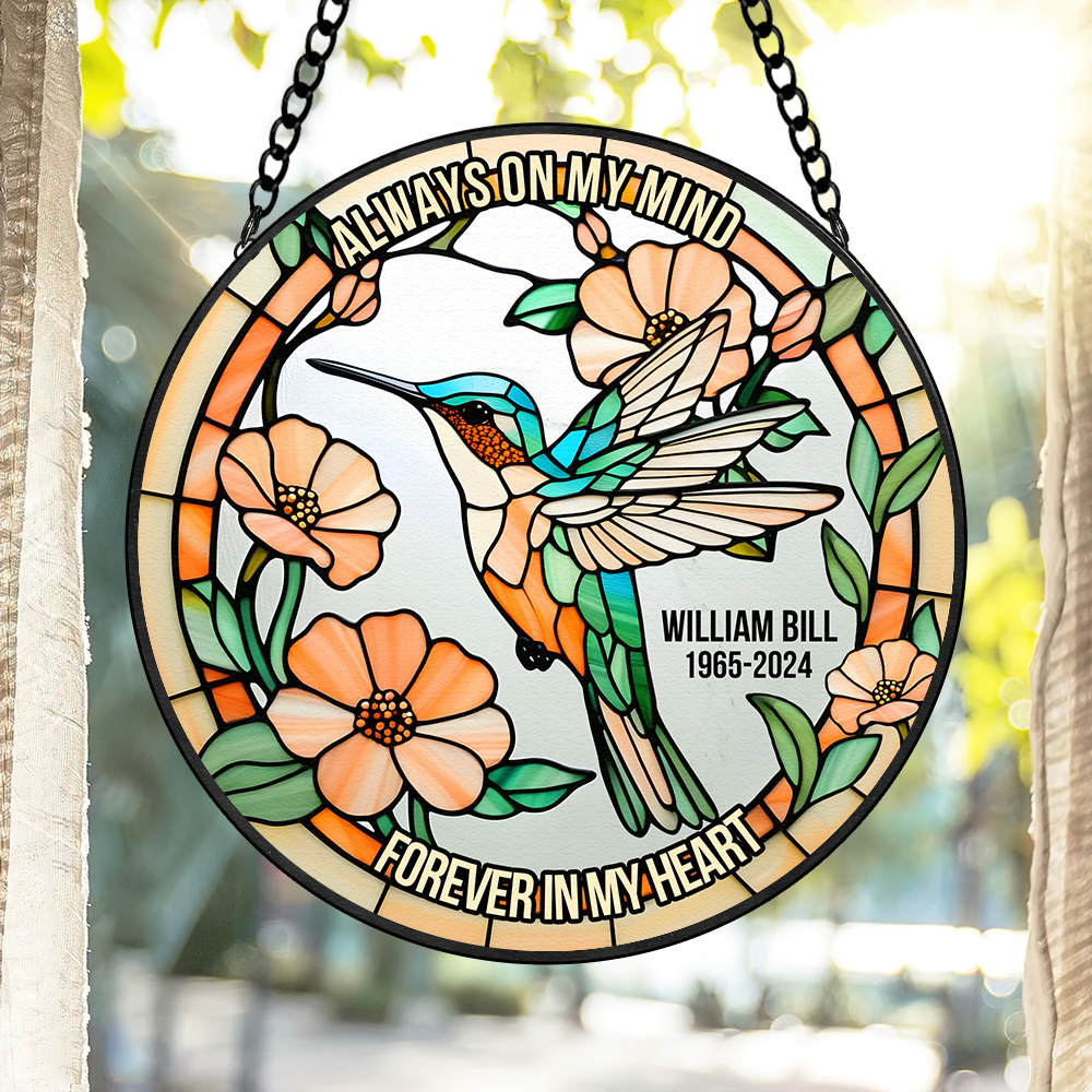 Personalized Heaven Hummingbird Suncatcher, In Loving Memory Of The Lost Loved One 03qhpu280225-Homacus