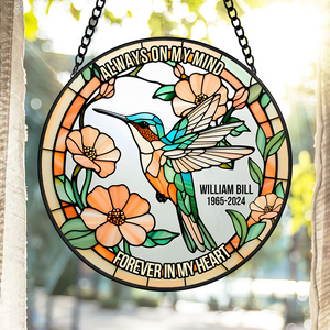 Personalized Heaven Hummingbird Suncatcher, In Loving Memory Of The Lost Loved One 03qhpu280225-Homacus