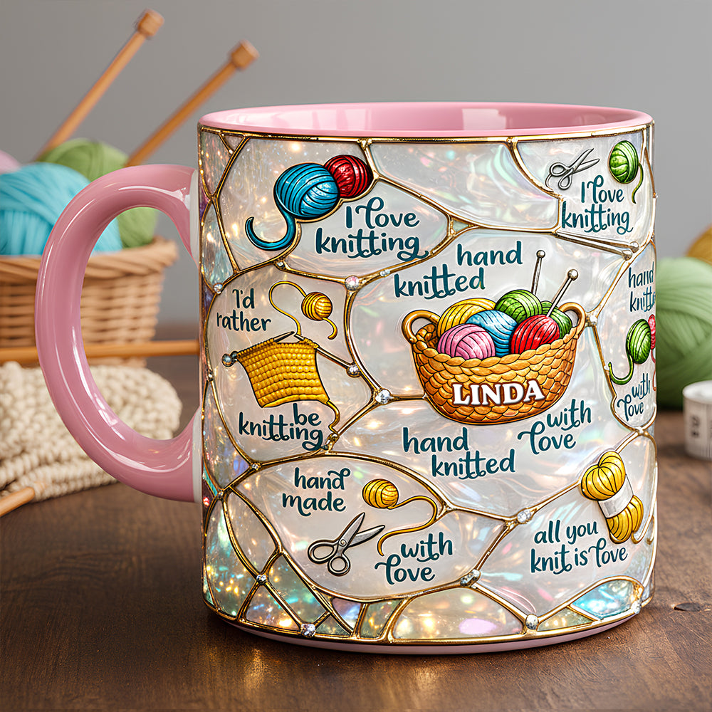 Hand Knitted Accent Mug - Personalized Gifts For Knitting Lovers 03TODT140126-Homacus