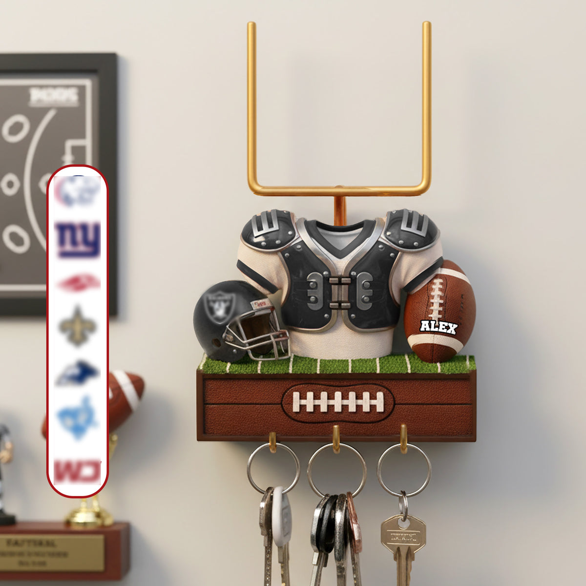 Sports Wood Key Hanger - Personalized Gifts 01kimg011225-Homacus