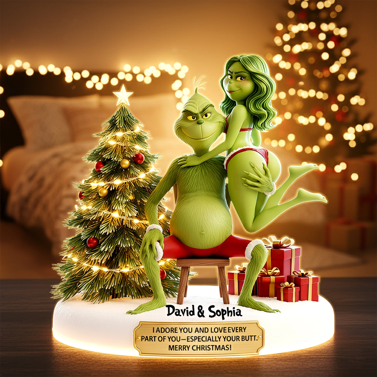 Mischievous Green Couples Light Box - Personalized Gift For Couples 07OHLU291025-Homacus