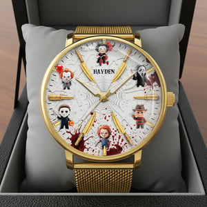 Cute Horror Characters Mesh Straps Watch - Personalized Gifts For Horror Movie Fans 03QHLU170725-Homacus