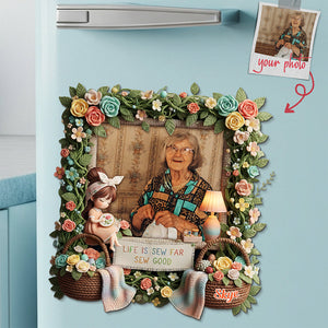 Sewing Girl Custom Photo Fridge Magnet - Personalized Gifts For Sewing Lovers 04pata261125-Homacus
