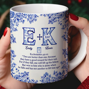 Toile de Jouy Faith & Love Mug Personalized Gifts For Couple 01HYDT061025-Homacus