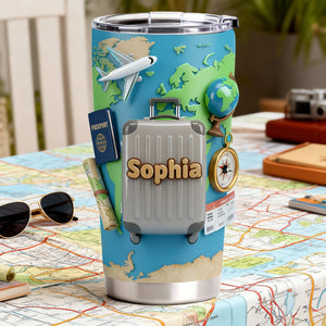 Adventure Awaits Travel Tumbler - Personalized Gift For Travel Lovers 05KILU060126-Homacus