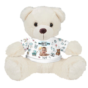 Custom Baby Photo Gifts For Mom Bear With Shirt 04tgqn030325 Our First Mother's Day Together-Homacus