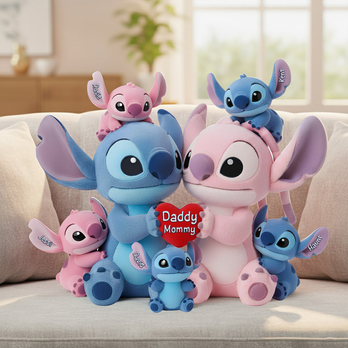 Blue Alien Family Shaped Pillow - Personalized Gifts For Family 01OHLU151125-Homacus