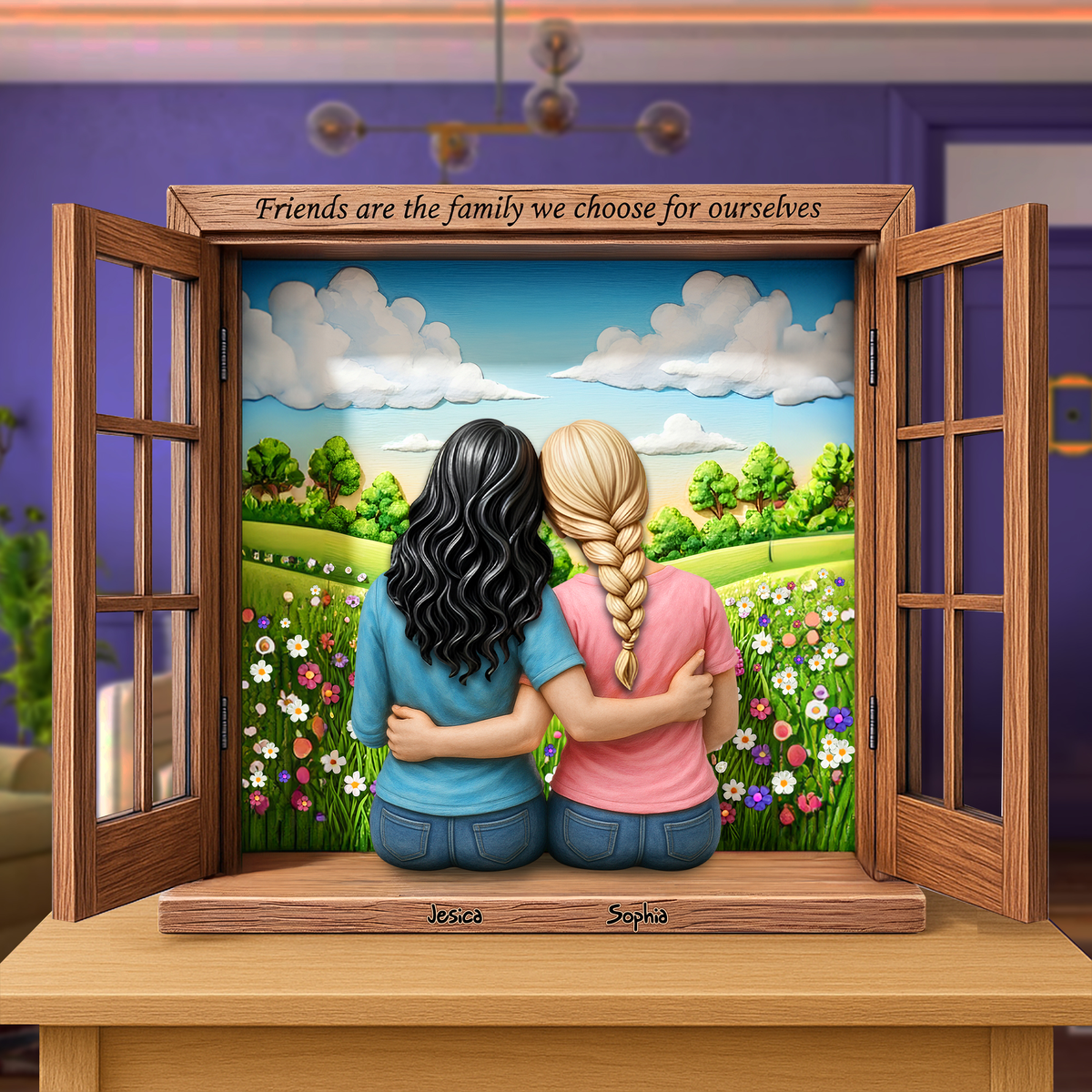 Friends Are The Family We Choose Acrylic Plaque - Personalized Gifts For Besties 01QHLU280525-Homacus