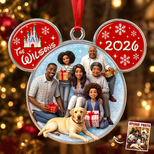 Family Together Christmas Acrylic Ornament - Personalized Custom Photo Gift For Family 03HUDT240826
