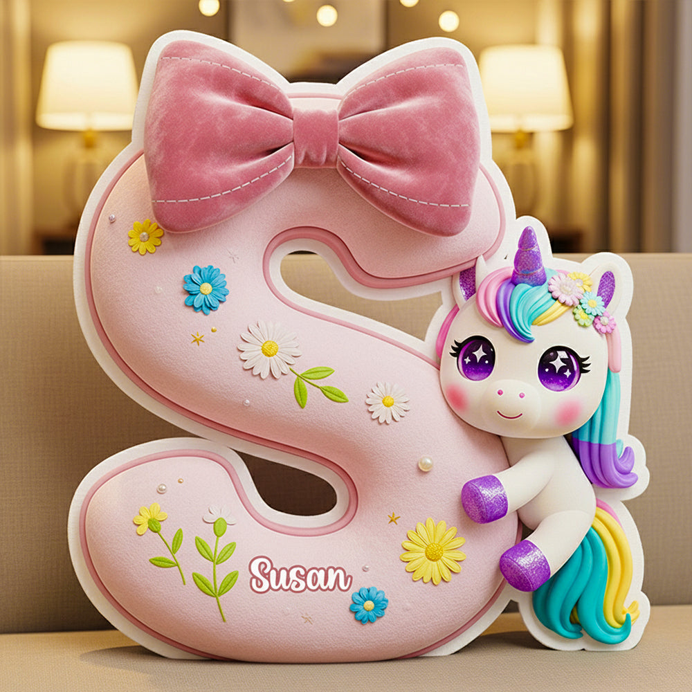 Unicorn Custom Shape Pillow Personalized Gifts For Kid 05PGDT171125-Homacus