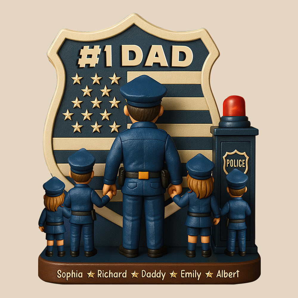 Police Dad Plaque - Personalized Christmas Gifts For Dad 03toqn060525-Homacus