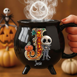 Spooky Alphabet Ceramic Cauldron Mug - Personalized Gifts For Halloween Cauldron Mug 02TGDT050925-Homacus