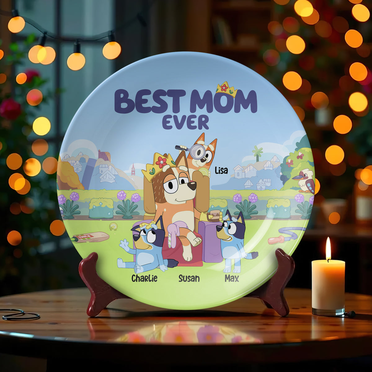 Personalized Gifts For Mom Ceramic Round Plate 03natn040425 Best Mom Ever-Homacus
