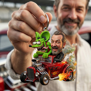 Speed Monster Keychain - Custom Photo Gifts For Hot Rod Lover 02PALU260326-Homacus