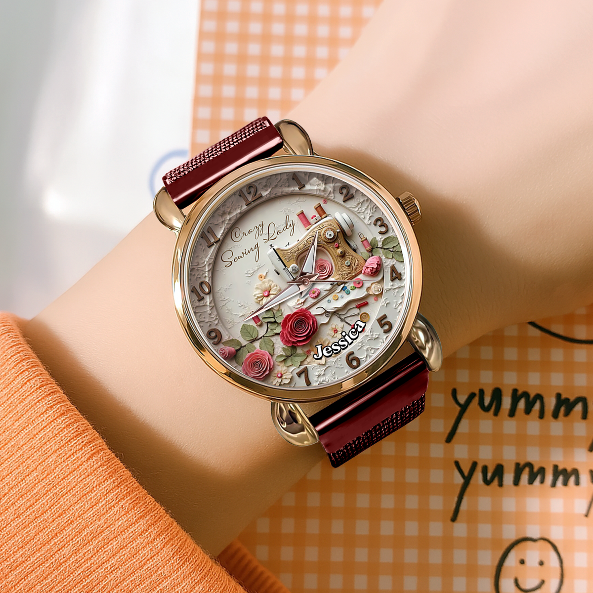 Sewing Machine Mesh Strap Watch - Personalized Gift For Sewing Lovers 03HULU250725-Homacus