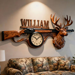 Hunting Deer Acrylic Wall Clock Personalized Gifts For Hunters 02TGMG301225-Homacus