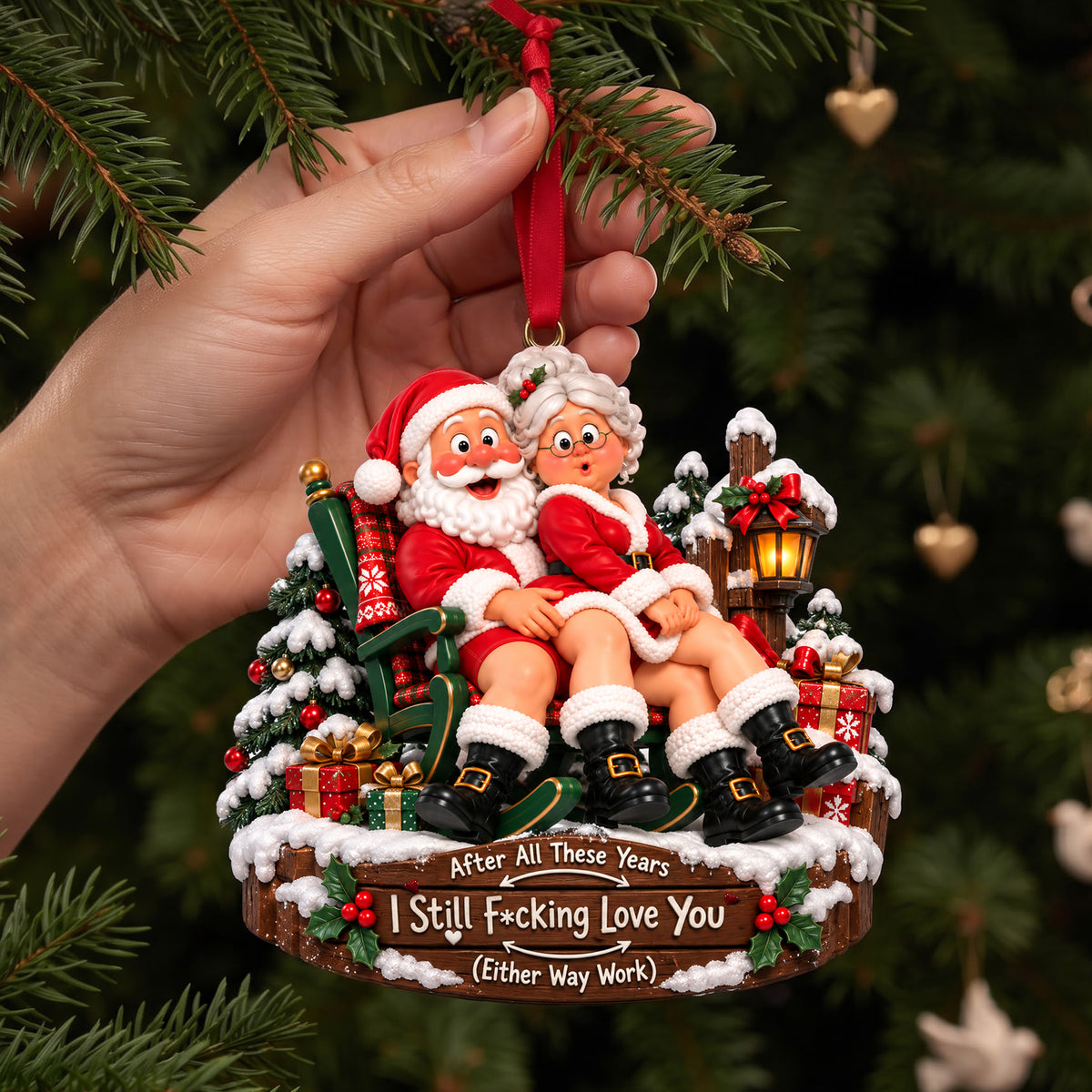 Old Couple, Same Naughty Love Ornament - Personalized Christmas Gifts For Couple 07nalu161026-Homacus