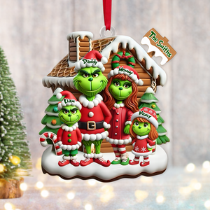 Personalized Gifts For Family Acrylic Ornament, Green Cartoon Character 01TGPU261124-Homacus