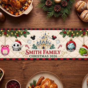 Christmas Family Bubble Quilted Table Runner - Personalized Gifts For Family 03nata260826