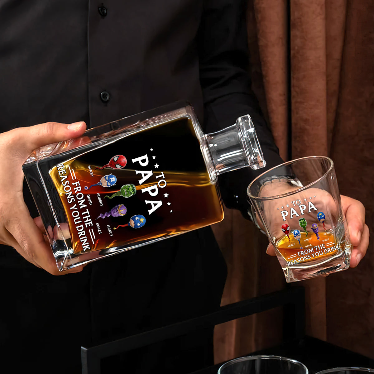 Super Sperm Whiskey Decanter Set Personalized Gifts For Dad 04OHDT220525-Homacus