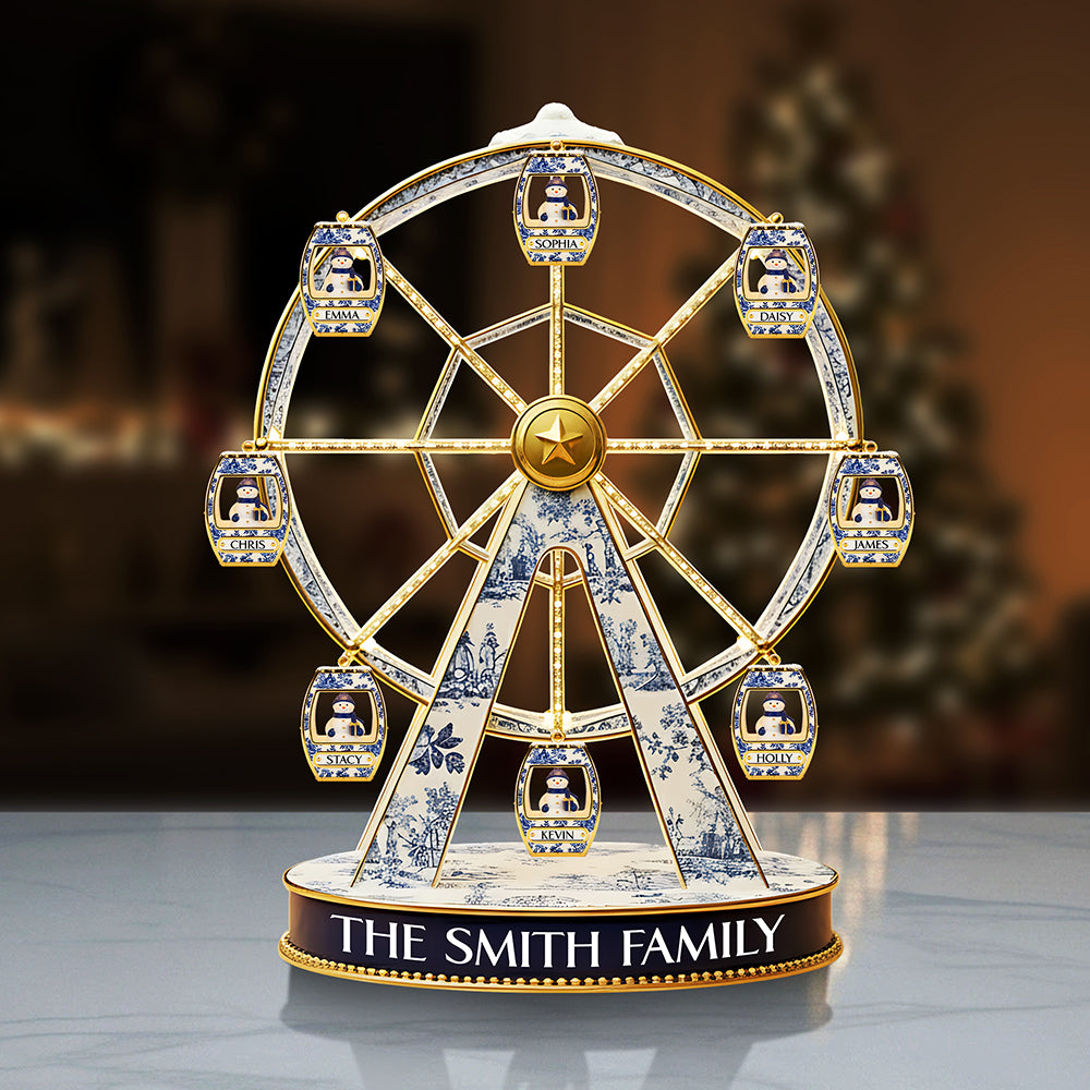 Personalized Gifts For Christmas, Snowman Family Toile De Jouy Acrylic Plaque 02tota011025-Homacus