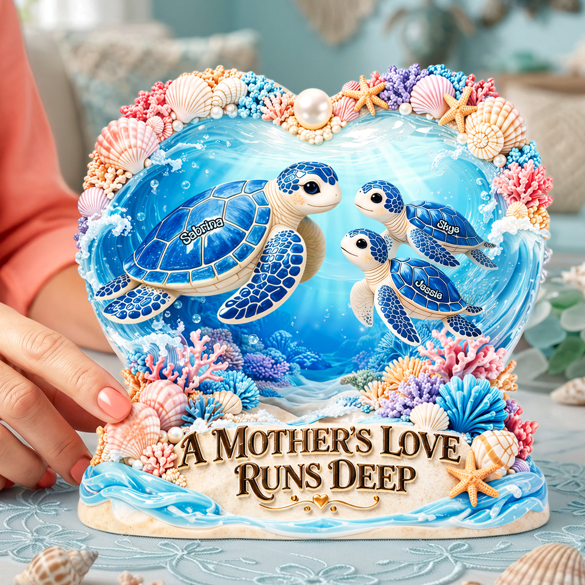 Turtle Mom Acrylic Plaque - Personalized Gifts For Mothers 04tyta200326-Homacus