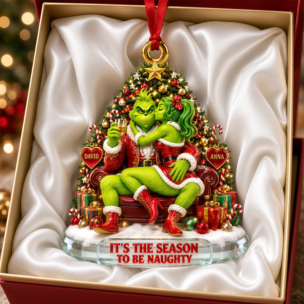 Mistletoe Moments Couple Acrylic Ornament - Personalized Christmas Gift For Couples 05TYDH150926
