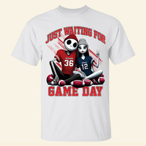 Football Game Day Shirts - Matching Skeleton Couple Divided - Custom Team Logo Gifts For Football Lovers-Homacus