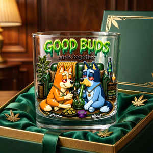 Stoner Friends 11oz Round Glass - Personalized Gifts For Smoking Lovers 01todh080626-Homacus