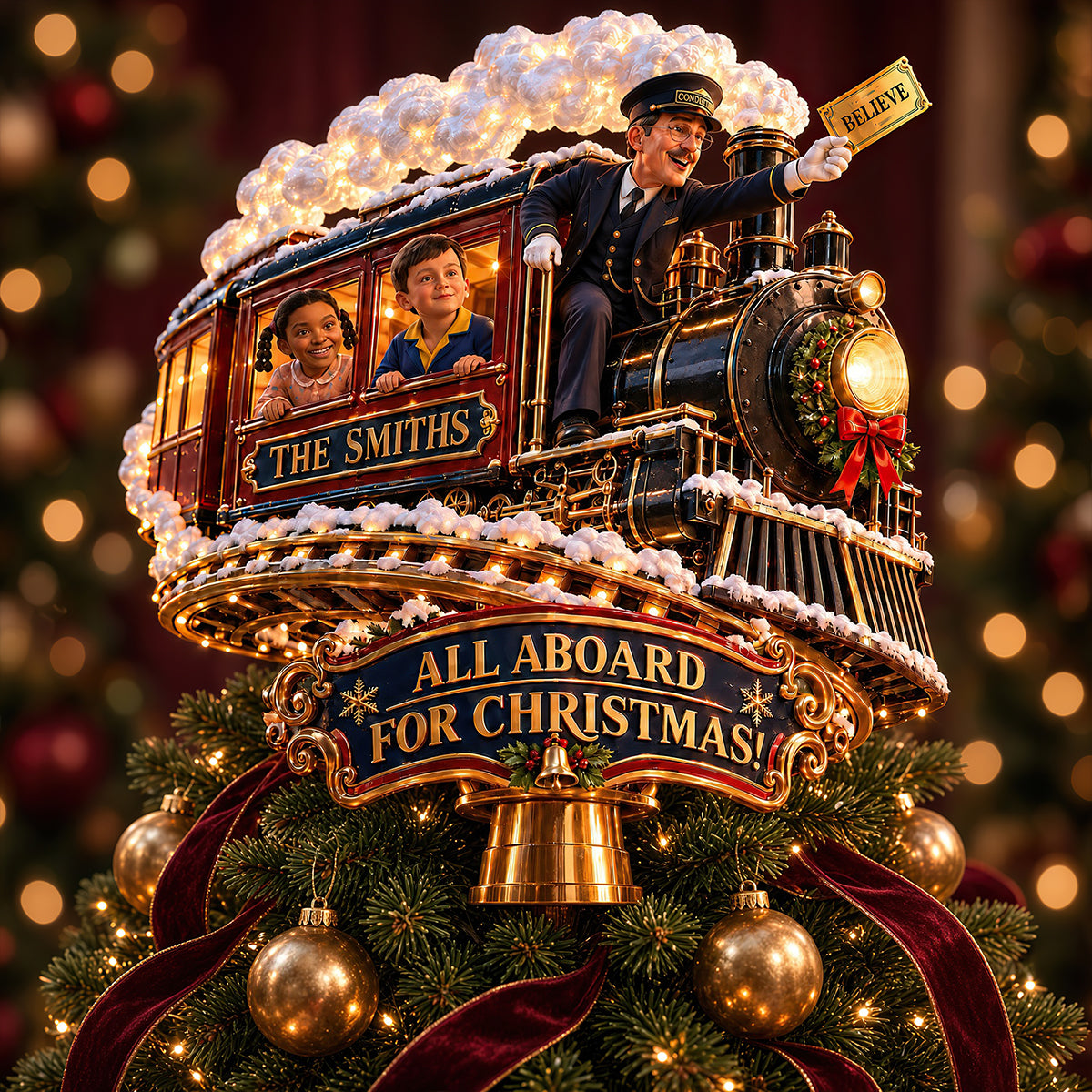 The Train Acrylic Christmas Tree Topper - Personalized Gifts For Christmas 07hadt261026-Homacus