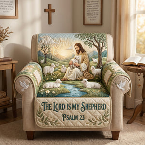 The Lord Is My Shepherd Quilted Sofa Cover - Personalized Gifts For Christians 01tylu230626-Homacus