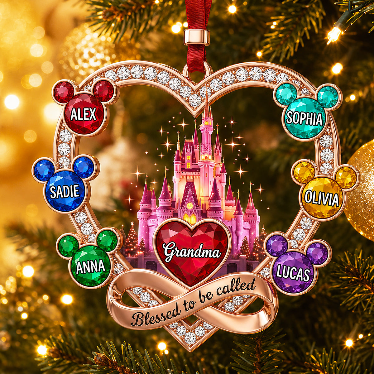 Grandma Blessed With Love Christmas Ornament - Personalized Gifts For Grandma 05nadt240826