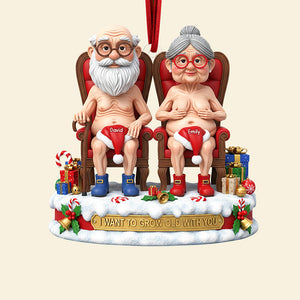 Naughty Old Couple Christmas Ornament - Personalized Gifts For Couple 03ohqn300825-Homacus