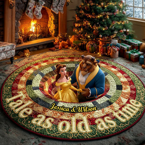 Couple Quilted Round Mat - Personalized Gifts For Couple 01TGMG300925-Homacus
