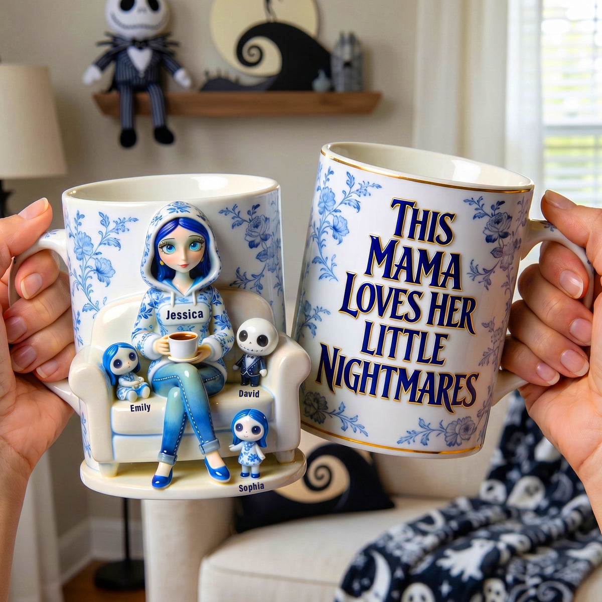Gothic Mom & Little Kids Coffee Mug - Personalized Gifts For Moms 01PGQN170426-Homacus