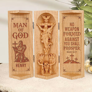 Personalized Gifts For Christian Openable Wooden Cylinder Sculpture of Jesus Christ 04toqn240125-Homacus