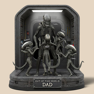 Personalized Gifts For Dad Acrylic Plaque, Alien Dad 03QHQN130525-Homacus