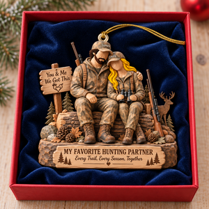 Hunting Partner Wood Effect Ornament - Personalized Gifts For Hunting Couple 02qhqn191026-Homacus
