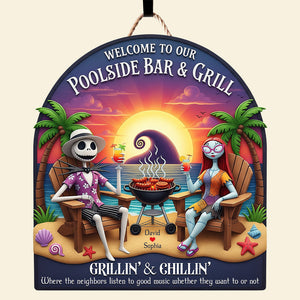 Spooky Love Wood Sign – Personalized Poolside Gifts for Couple 02naqn100625-Homacus