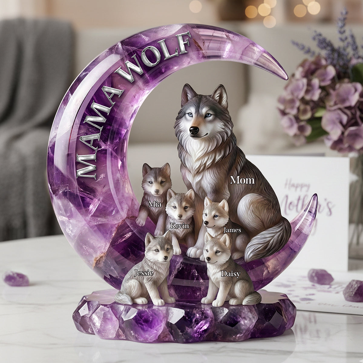Wolf Mom Acrylic Plaque - Personalized Gifts For Mom 01NATA070226-Homacus