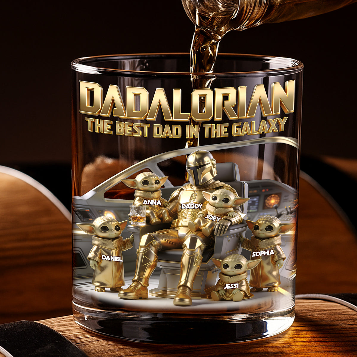 Legendary Space Dad Round Glass - Personalized Gifts For Dads 01PGLU300426-Homacus