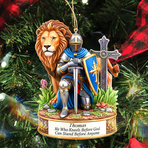 Personalized Gifts For Christmas, Kneeling Knight Acrylic Custom Shape Ornament 03HUMG210825-Homacus