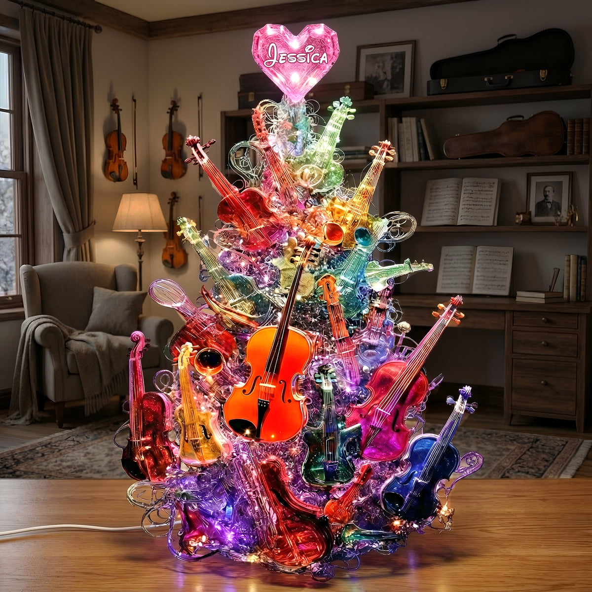 Sparkle Violin Pile Light Box - Personalized Gifts For Violinist & Violin Lovers 07QHLU281125-Homacus