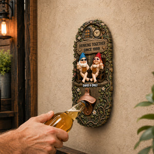 Drinking Together Couple Wall Hanging Bottle Opener - Personalized Gifts For Couples 05OHDH200726-Homacus