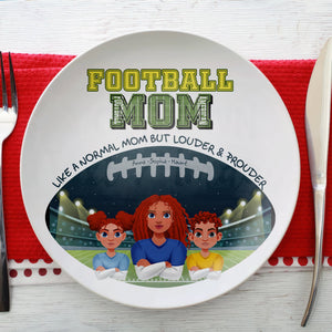 Personalized Gift For Football Mom Ceramic Round Plate Mother's Day 02XQLU200325HG-Homacus